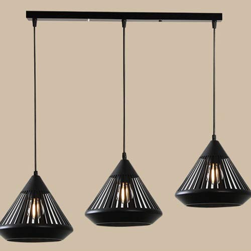 Modern 3-Head Wrought Iron Ceiling Pendant Light - Minimalist Hollow Carved Chandelier for Dining Room, Restaurant & Bedroom Decor | Dimmable LED Lighting Fixture for Home & Commercial Spaces