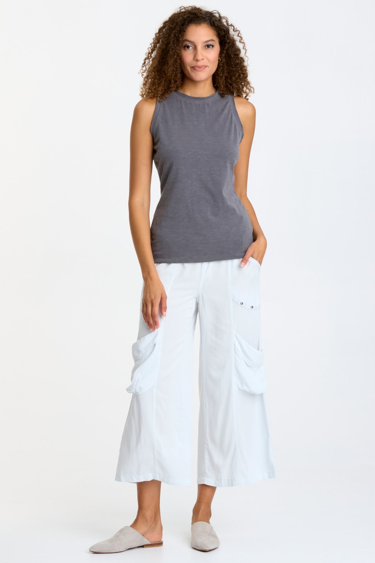 Stylish Twill Faulkner Crop Pants for Women - Comfortable High Waisted Trousers for Casual Wear, Office & Travel