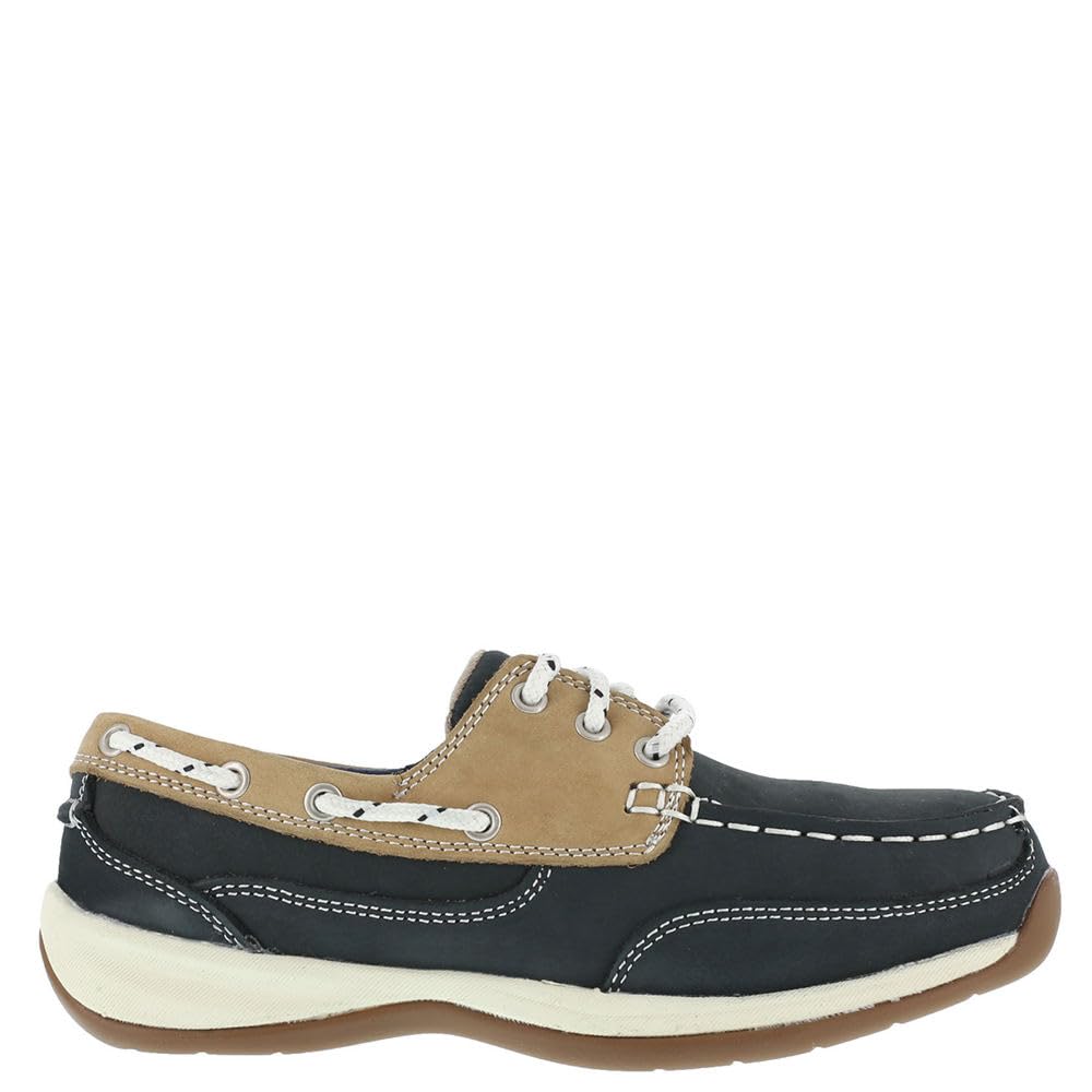 Rockport Women's Sailing Club 3-Eye Boat Shoe - Comfortable Casual Leather Slip-On Deck Shoes for Sailing, Boating & Summer Outfits