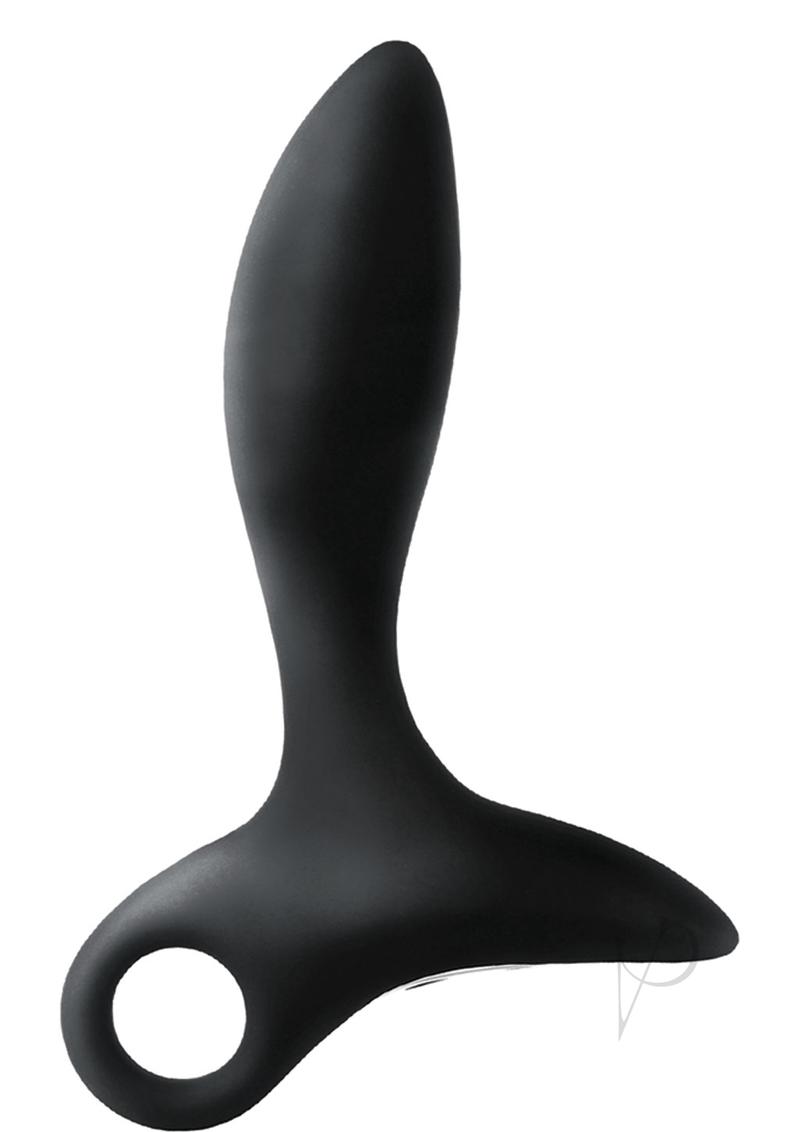 Rechargeable Vibrating Silicone Anal Plug for Men - Alpha Collection #1 in Black - Perfect for Solo Play & Couples Use
