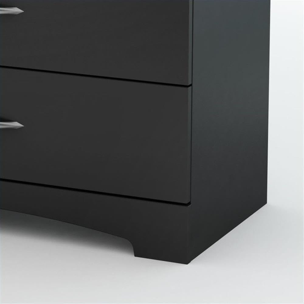 Modern 2-Piece Bedroom Furniture Set - 5-Drawer Tall Chest & Nightstand with Shelf, Black - Perfect for Small Spaces & Contemporary Bedroom Decor