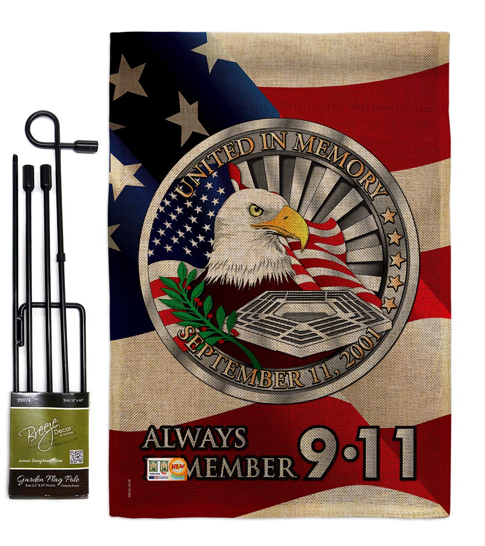 Burlap Garden Flag Set - Support US Military Veterans - Double-Sided 13x18.5