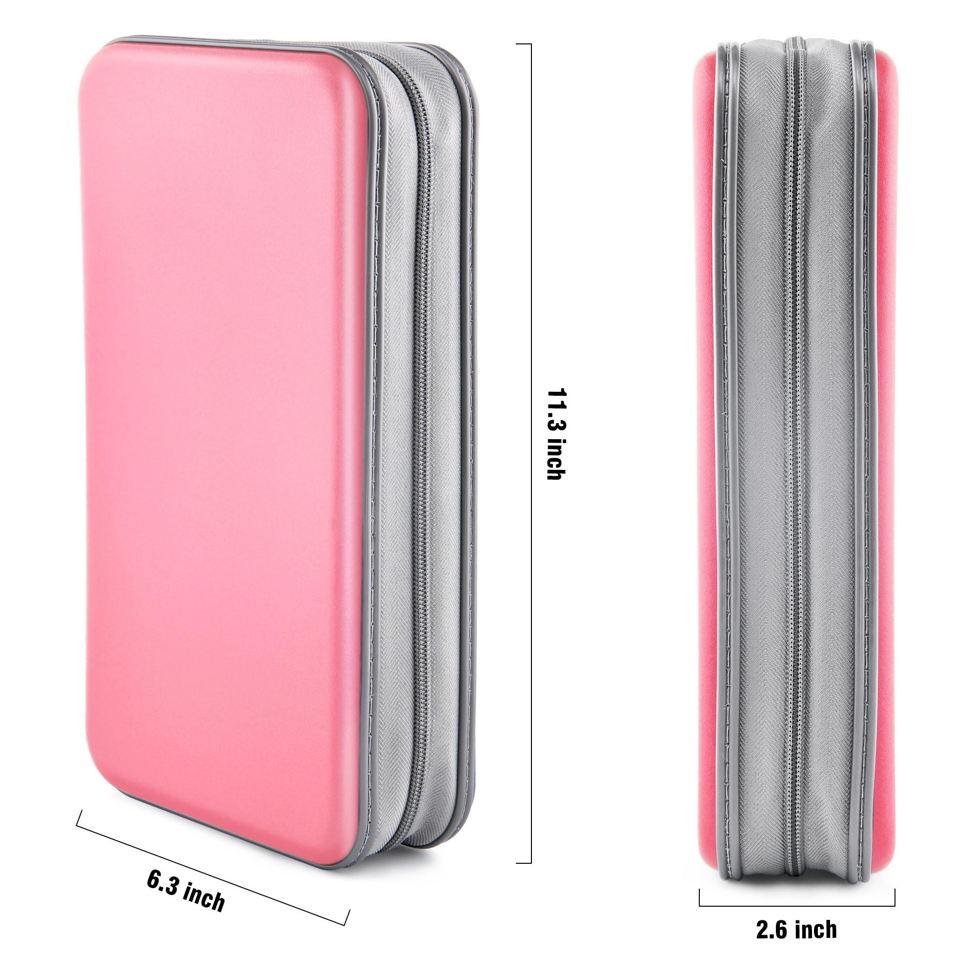 Bivisen 96 Capacity CD/DVD Storage Case Holder - Light Pink Organizer Binder Wallet for Car, Home & Travel | Compact Disc & Movie Storage Solution for Road Trips, Office & Entertainment Centers