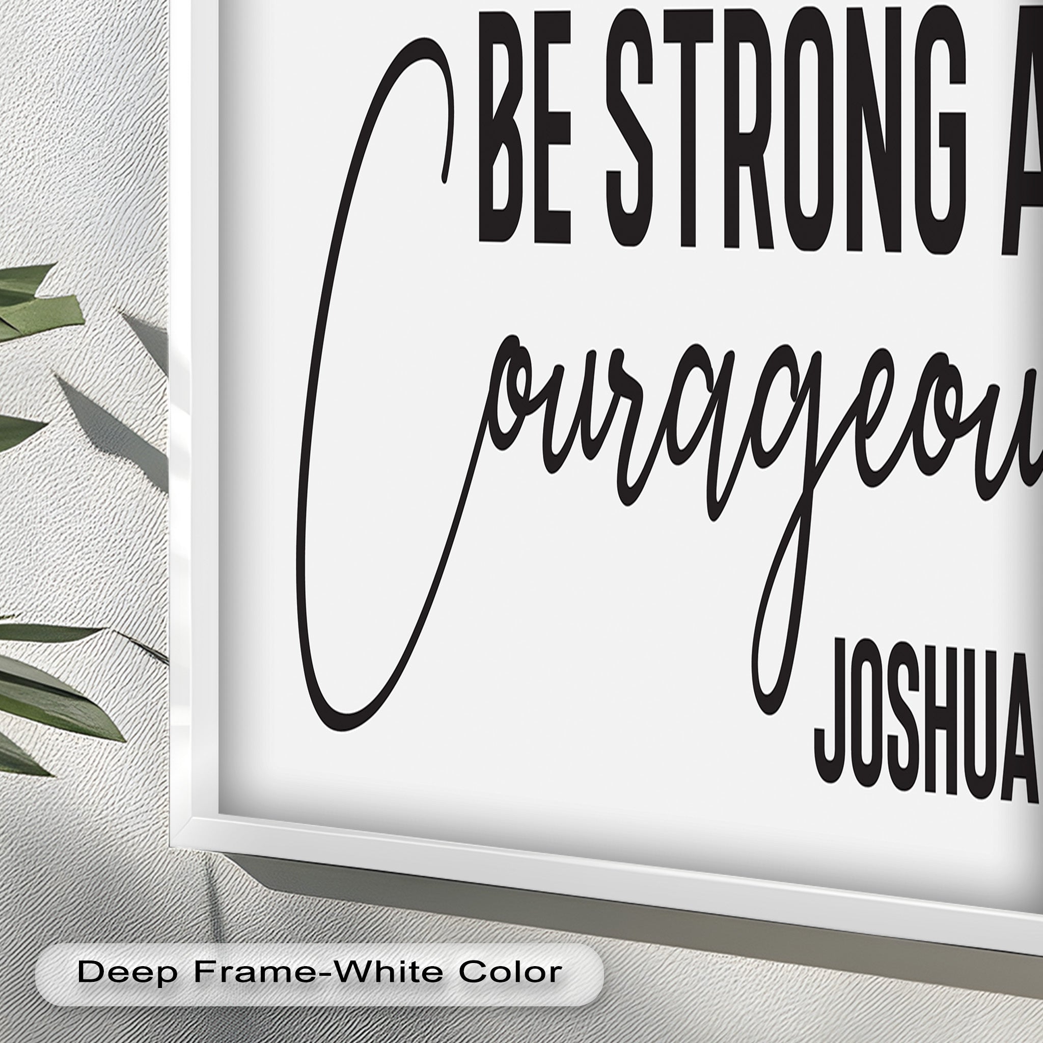 Be Strong and Courageous - Joshua 1:9 Bible Verse Oil Painting Wall Art - Inspirational Christian Home Decor for Living Room, Bedroom & Office