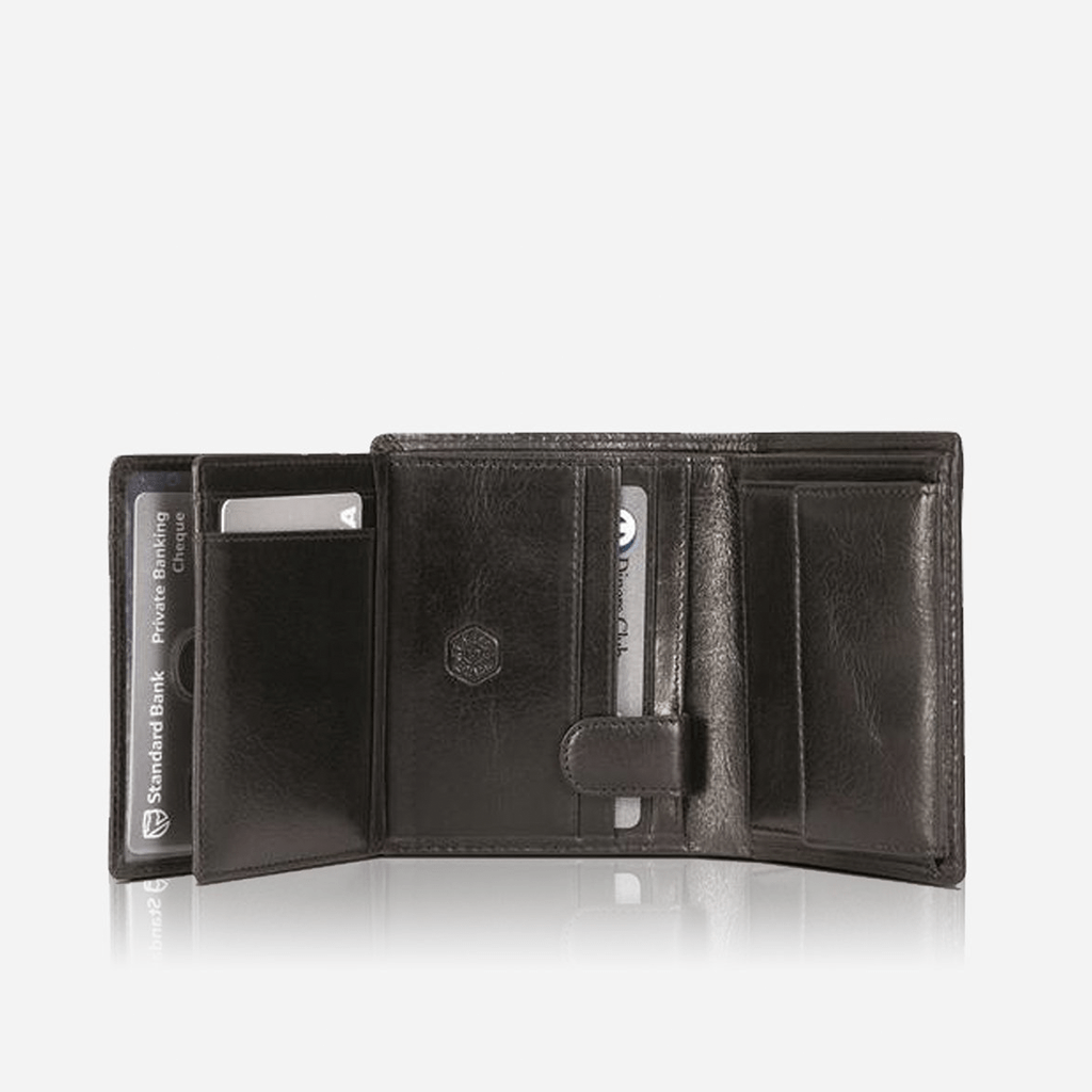 Premium Jekyll & Hide Oxford Large Billfold Wallet with ID Window - Genuine Leather RFID Blocking - Black - Perfect for Men's Business & Travel Use