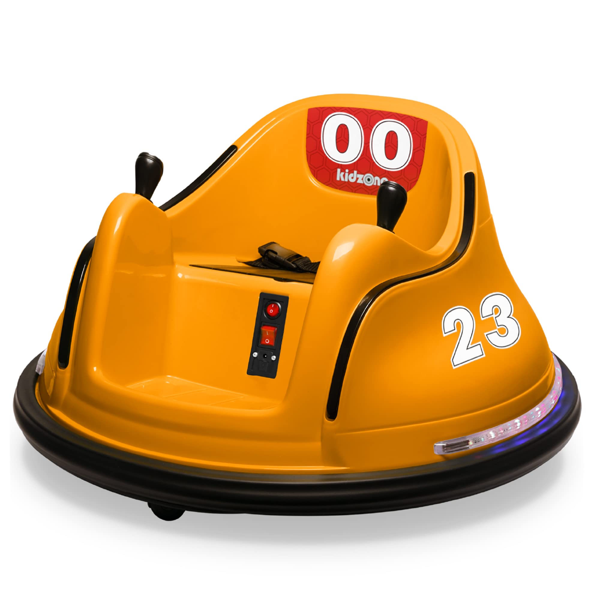 Kidzone 6V Electric Ride On Bumper Car for Kids & Toddlers 1.5-5 Years Old - Remote Control, LED Lights & 360° Spin - ASTM Certified DIY Sticker Toy Gift - Perfect for Birthday Parties, Indoor Play & Backyard Fun