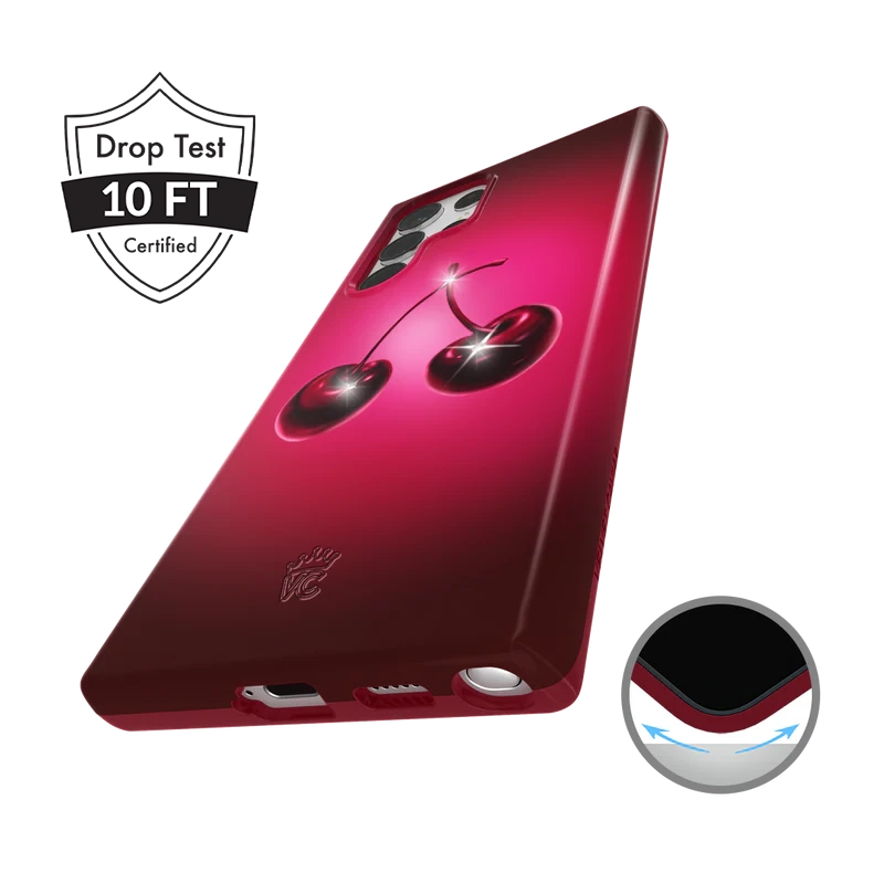 Samsung Phone Case with Black Cherry Crystal Design - Stylish & Protective Cover for Galaxy S21/S22/Note 20 - Perfect for Everyday Use, Work & Travel
