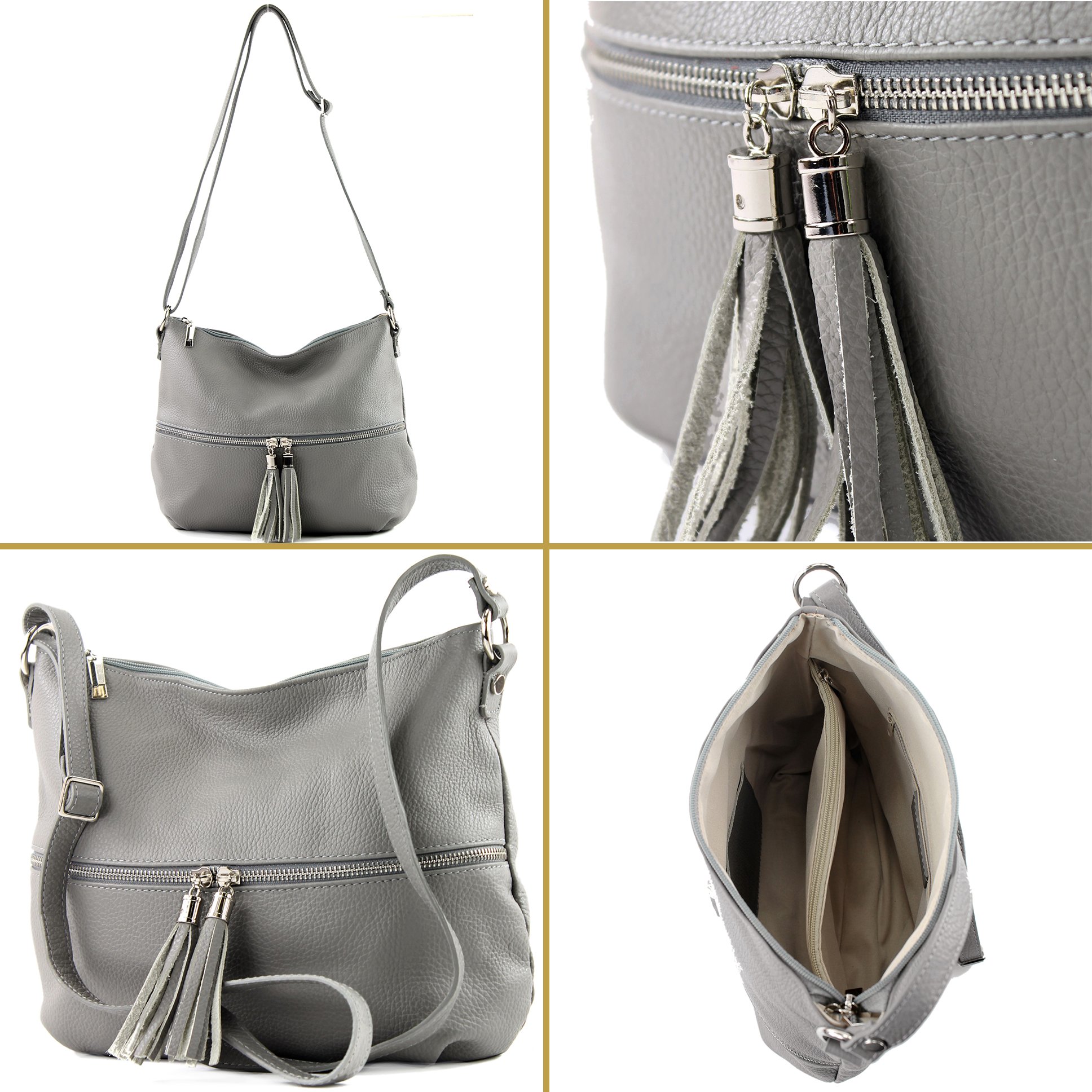 T159 Genuine Leather Italian Shoulder Bag for Women & Men - Stylish & Durable Crossbody Purse for Work, Travel & Everyday Use
