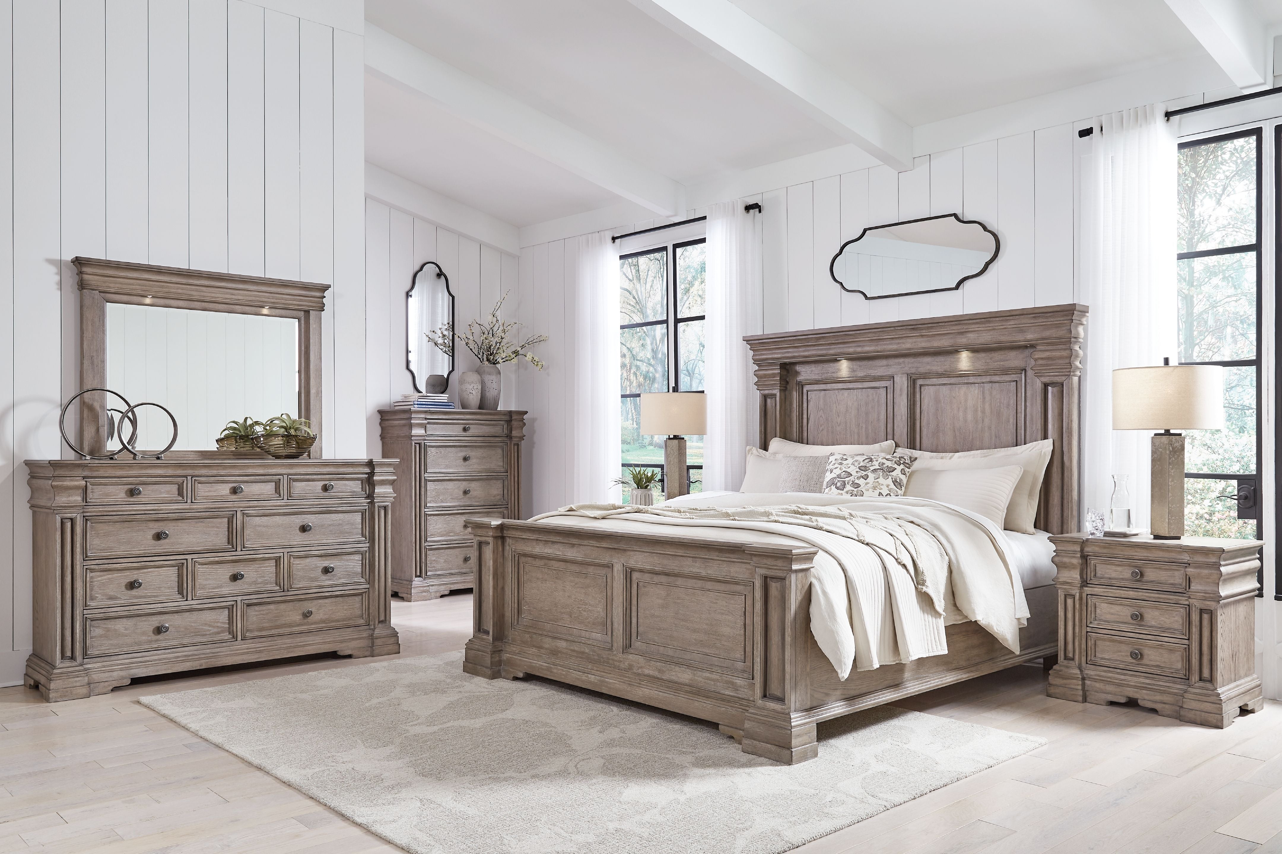 Blairhurst Queen Panel Bedroom Set - Modern Wood Bed Frame with Nightstand & Dresser - Perfect for Master Bedroom, Guest Room, or Small Space