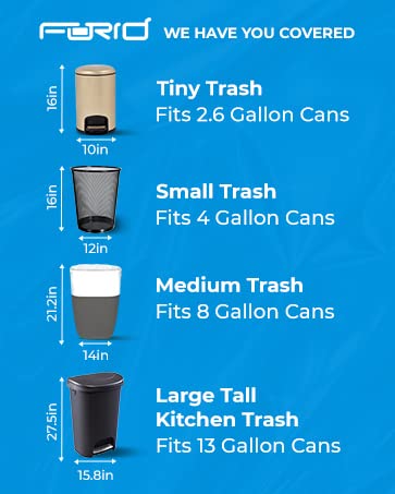 4 Gallon Clear Small Trash Bags - 110 Count Durable Thick Plastic Garbage Bags for Wastebasket & Bin Liners (15 Liters) - Perfect for Bathroom, Bedroom, Office Trash Cans | Odor Control & Space Saving Solution