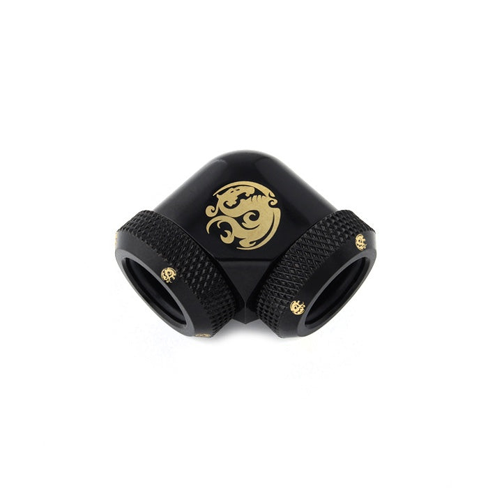 Bitspower 90 Degree Dual Multi Link Fitting for OD 12mm - Matt Black - Perfect for Custom Water Cooling PC Builds and Hardline Tubing Systems