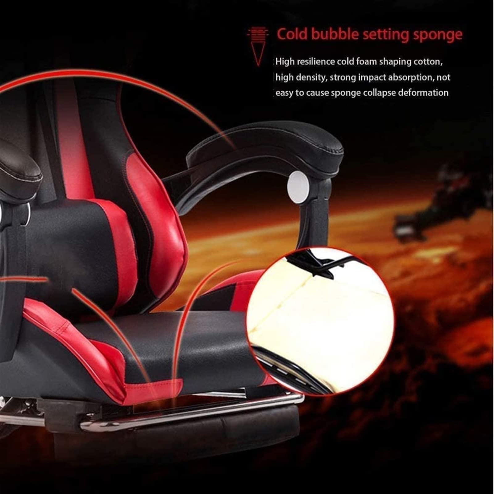 Ergonomic Gaming Office Chair with High Back & Footrest - Racing Style Computer Desk Chair for Work & E-Sports (White) - Perfect for Home Office, Gaming Setup & Professional Workspaces