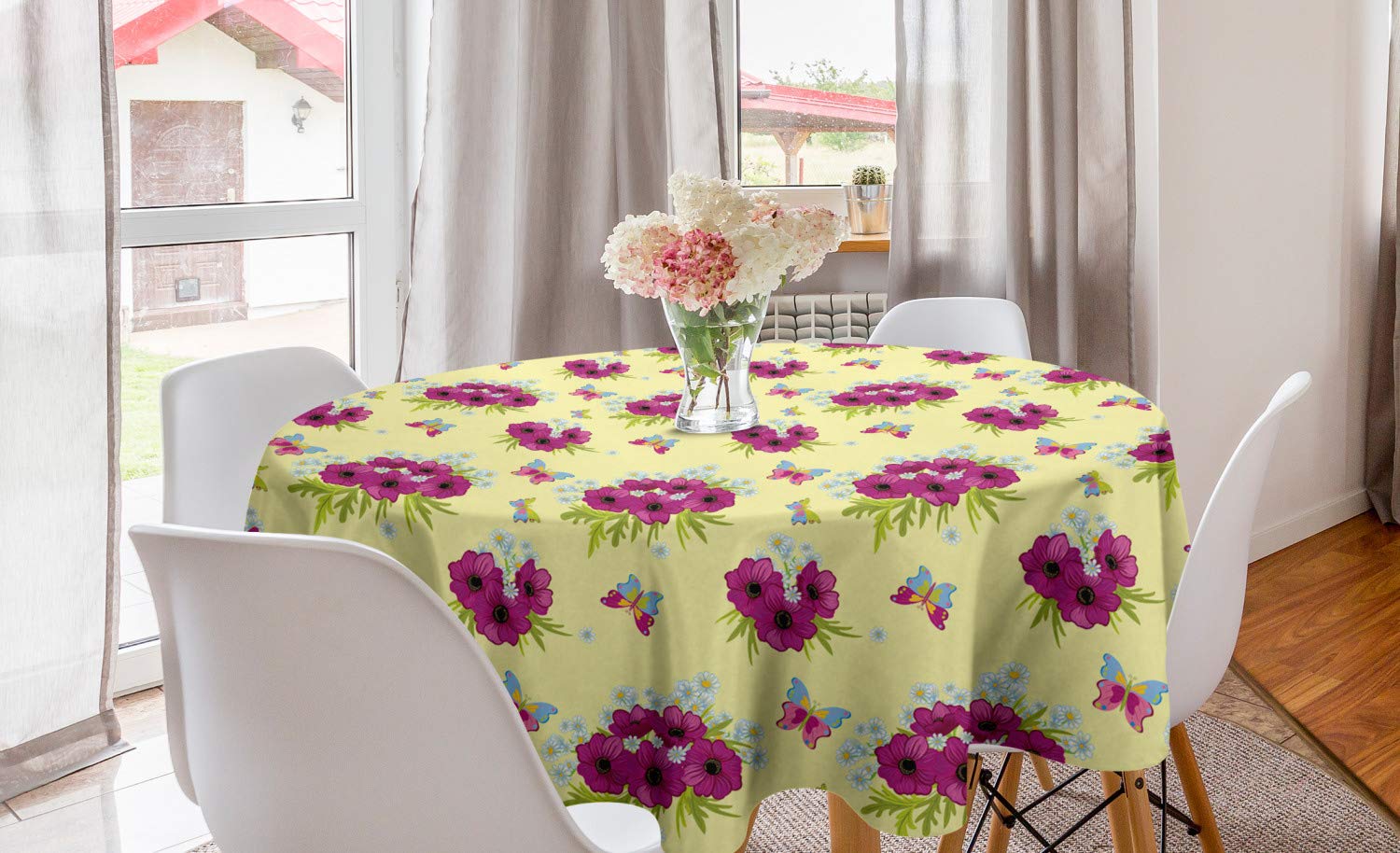Ambesonne Spring Round Tablecloth 60