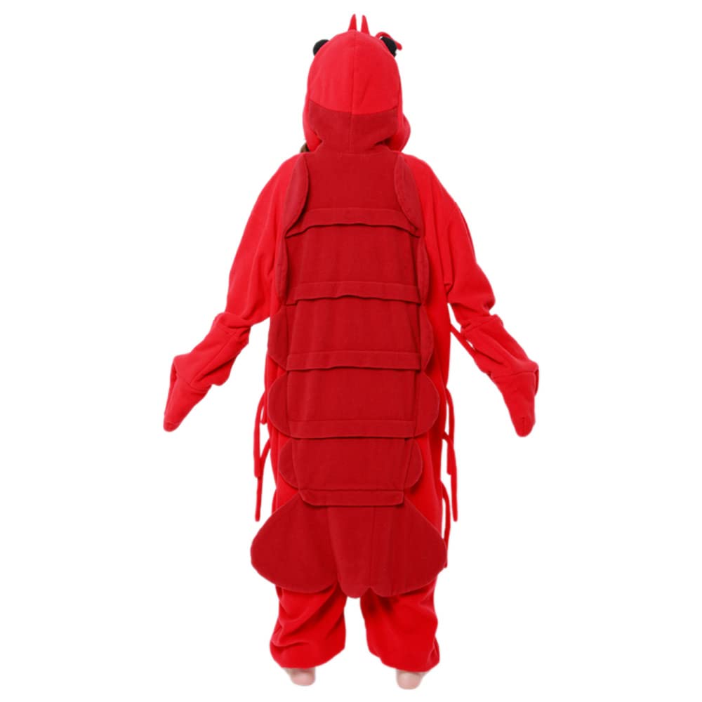 SAZAC Red Lobster Kigurumi Onesie Costume for Adults - Soft & Comfortable Animal Pajamas for Cosplay, Halloween Parties, and Loungewear