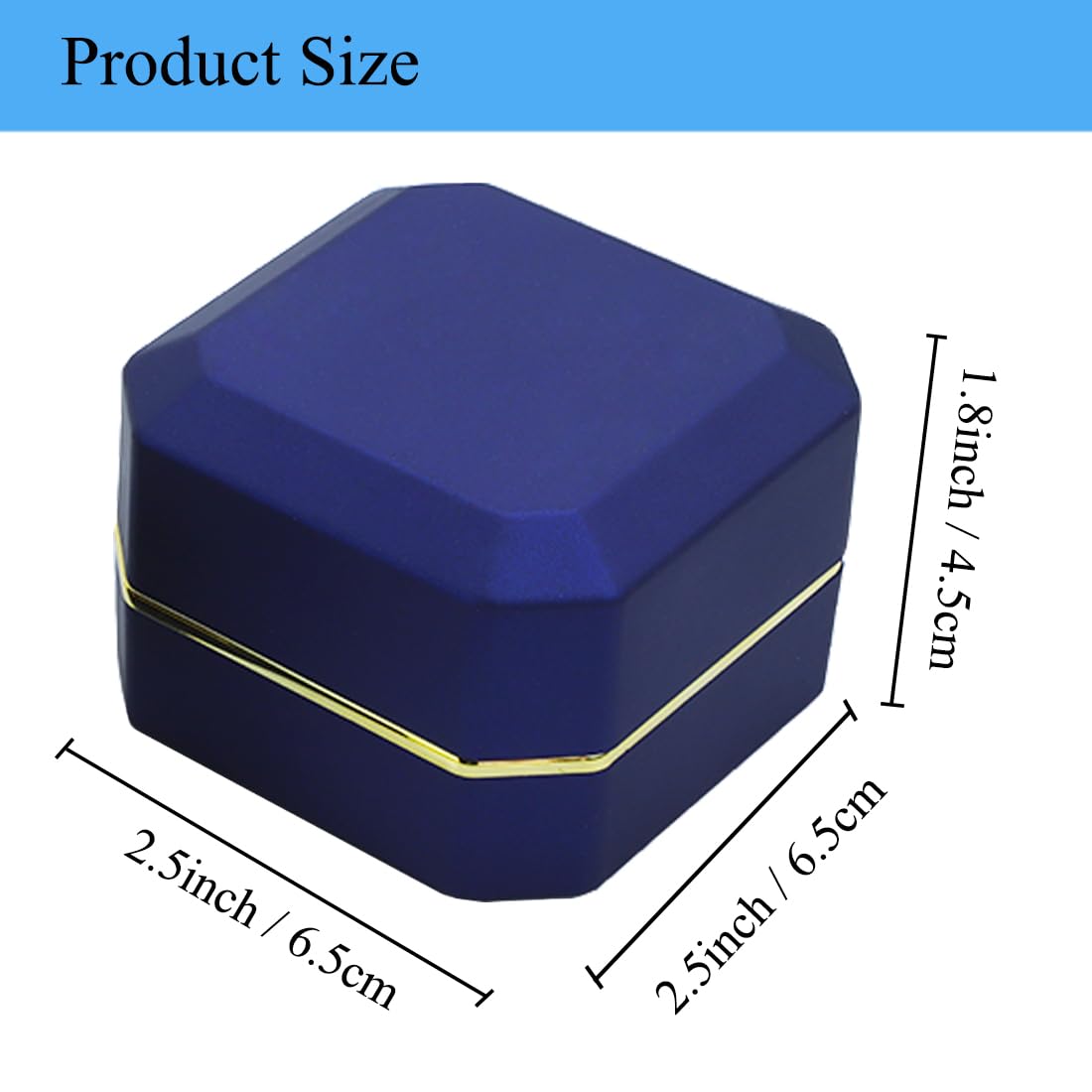 GBYAN LED Light Ring Box - Elegant Jewelry Display Gift Box for Proposal, Engagement & Wedding (Blue) - Perfect for Surprise Proposals, Anniversary Gifts & Romantic Moments