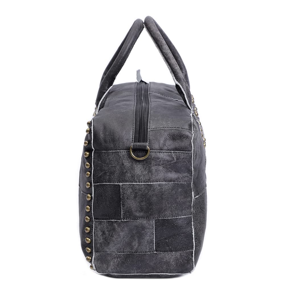 ROUROU Genuine Leather Willow Studded Handbag for Women - Large Capacity Boston Shoulder Bag & Retro Crossbody Purse | Perfect for Work, Travel & Everyday Use