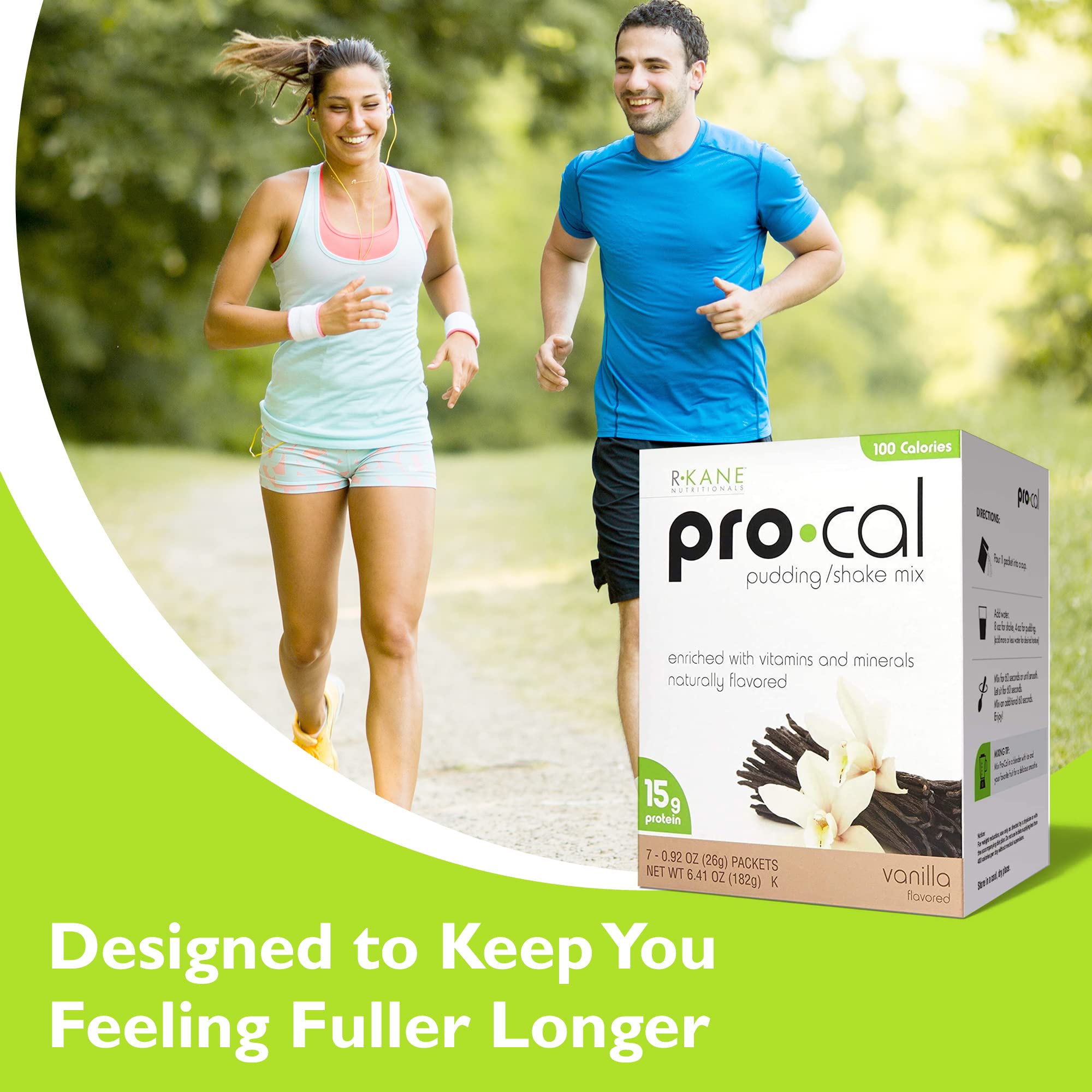Pro-Cal Vanilla Protein Drink Mix - High Protein, Low Calorie Shake & Pudding Mix (15g Protein) - Meal Replacement for Weight Loss & Muscle Gain - On-the-Go Breakfast Boost - 7 Single-Serve Packets - Perfect for Gym, Workout Recovery & Busy Mornings