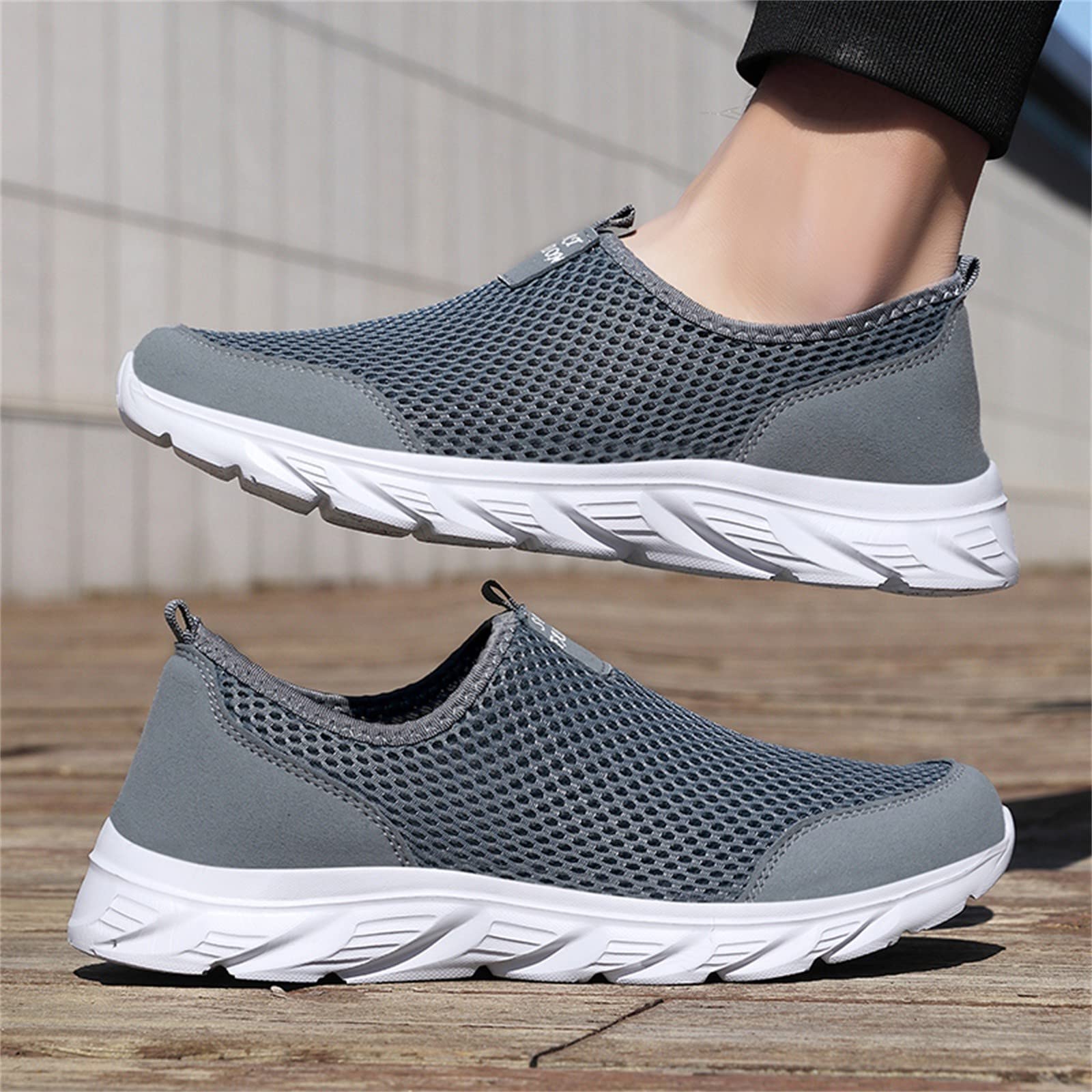 Women's Lightweight Slip-On Walking Running Shoes - Non-Slip Comfortable Work Sneakers for Women & Men - Fashion Casual Loafers & Tennis Shoes (Red) - Perfect for Office, Travel, Gym & Daily Wear