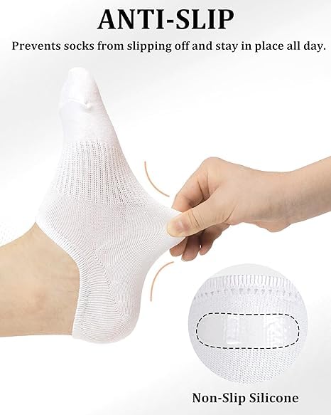 Sixdaysox Women's No Show Socks - 6-8 Pairs Low Cut Invisible Cotton Socks with Non-Slip Grip (Sizes 5-9 & 9-11) - Perfect for Sneakers, Loafers & Everyday Wear