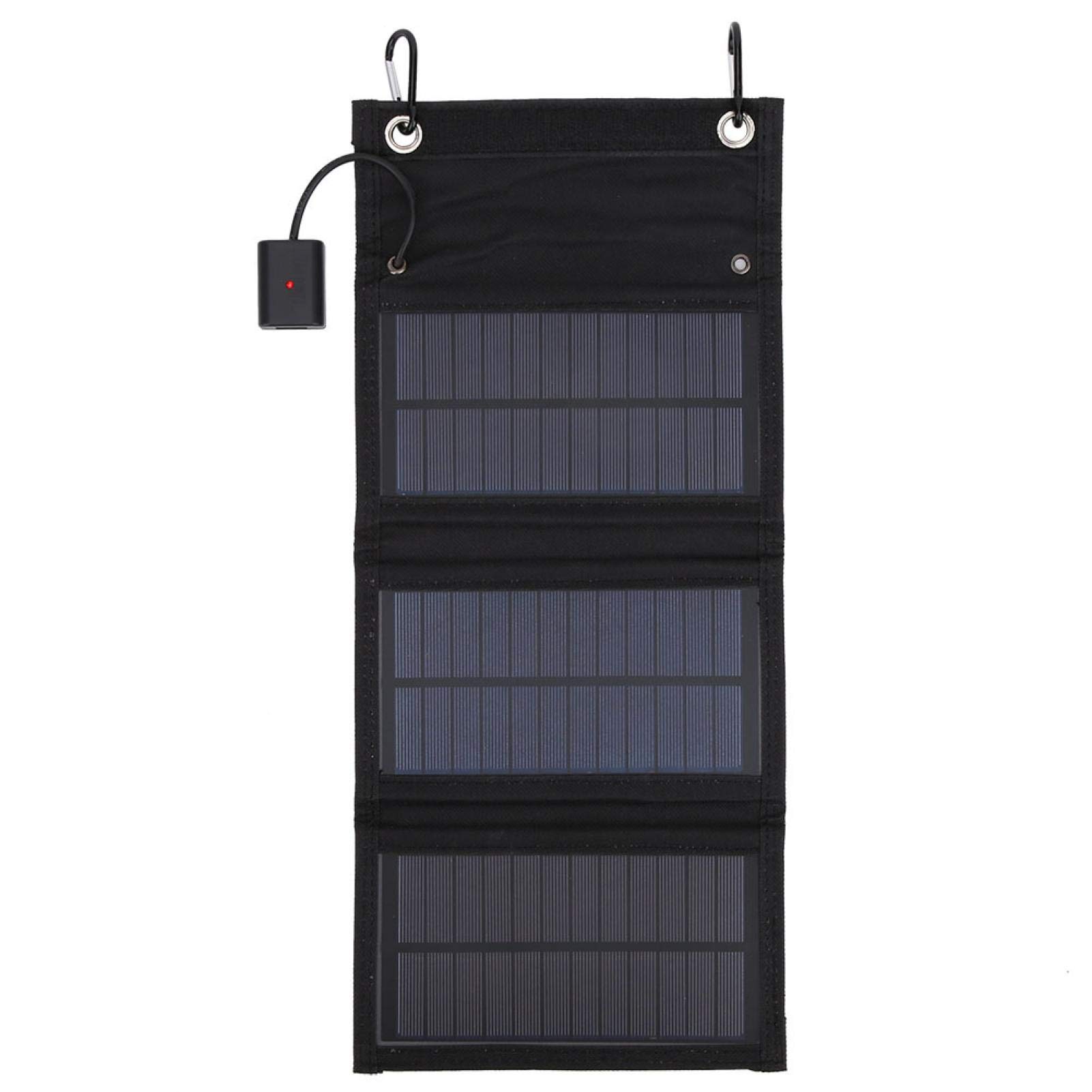 GUDMART® 15W Foldable Solar Charger - Portable USB Solar Panel for Hiking, Camping & Travel - Waterproof Solar Power Bank for Phones, Tablets & USB Devices - Perfect for Outdoor Adventures & Emergency Power Supply (Black)