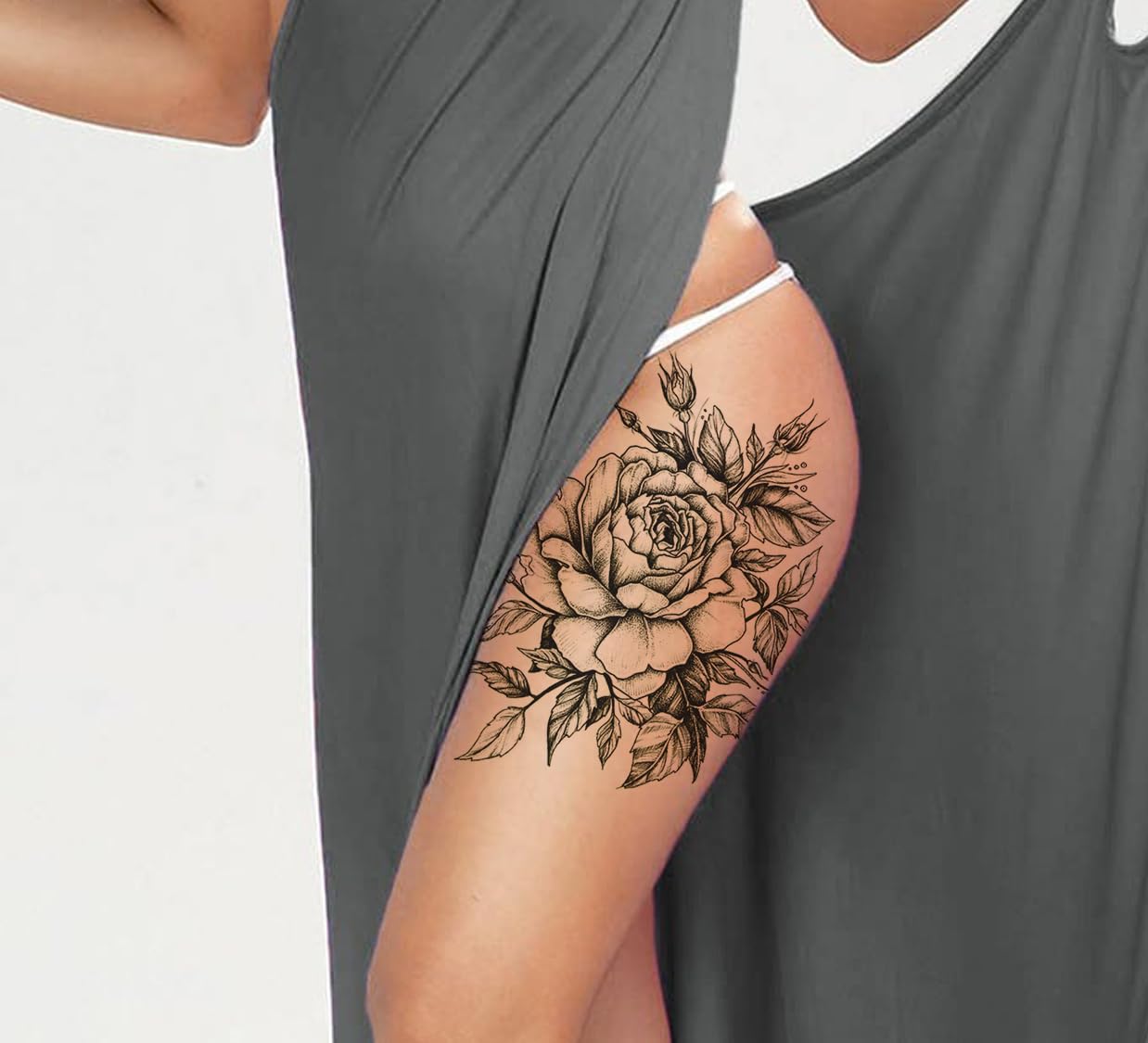 3D Temporary Tattoo Stickers for Men & Women - Waterproof Fake Tattoos with Flowers, Butterflies, Stars & Angel Designs (21x15cm) - Perfect for Parties, Halloween, Cosplay & Body Art