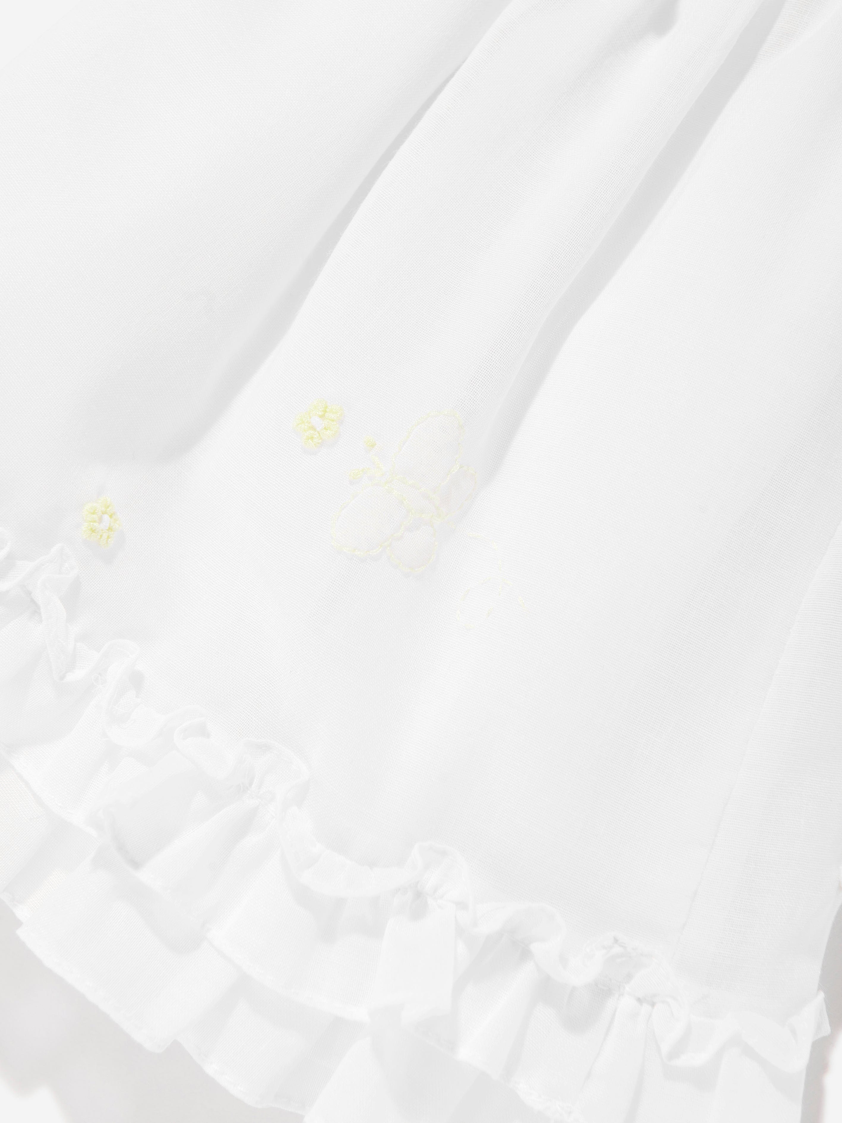 Baby Girls Smocked Dress in White - Elegant Cotton Church & Party Outfit for Infants & Toddlers