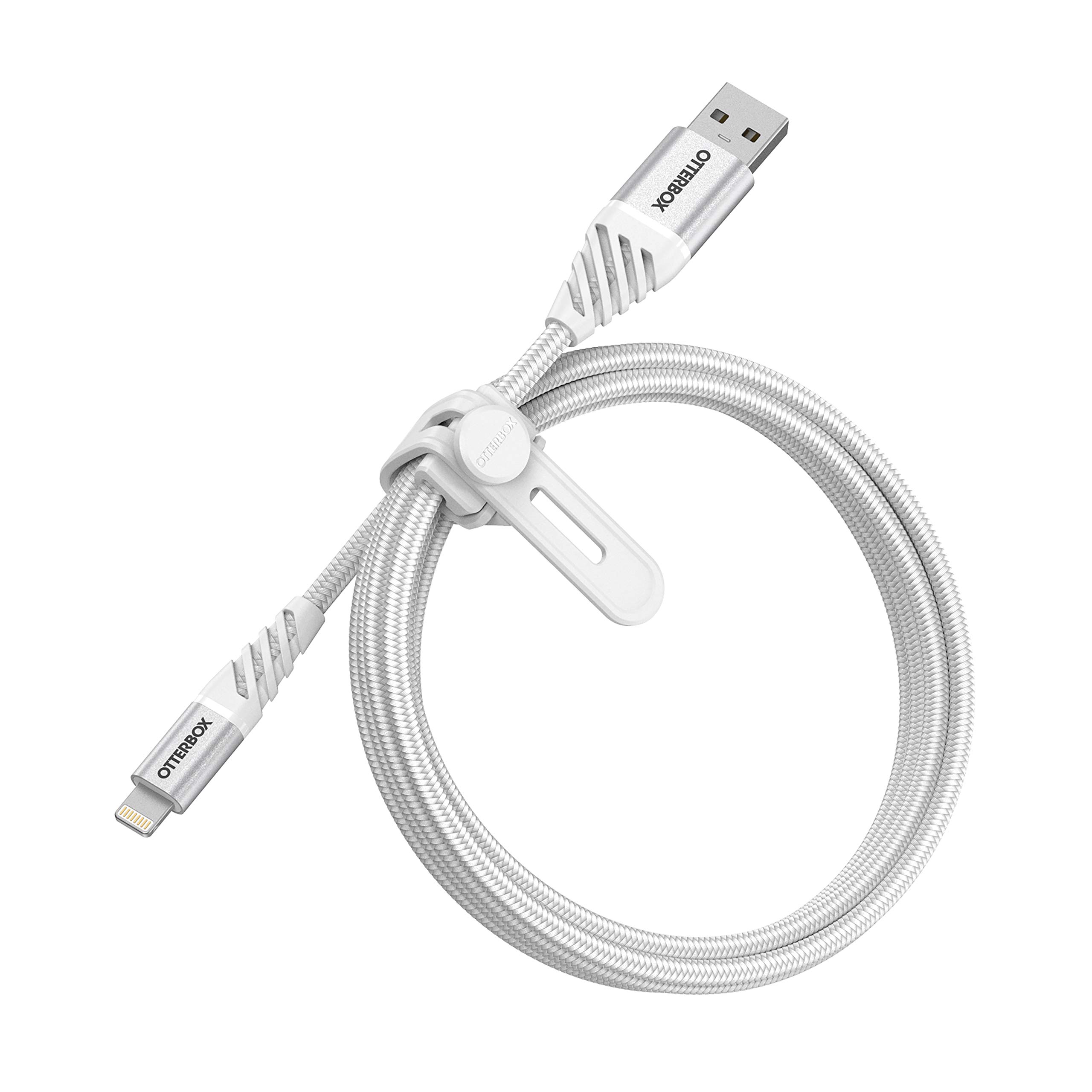 OtterBox Premium Lightning to USB-A Cable 3.3FT (1m) - Fast Charging & Data Sync for iPhone - Durable White Charger Cord for Home, Office & Travel