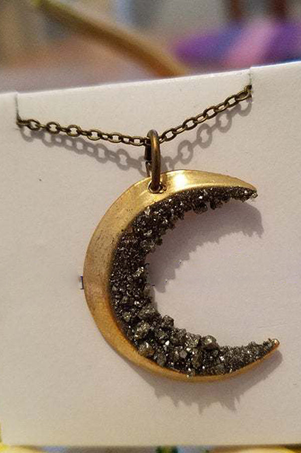 Vintage Moon Shaped Diamond Pendant Necklace for Women - Elegant 925 Sterling Silver Jewelry Gift for Birthday, Anniversary & Valentine's Day