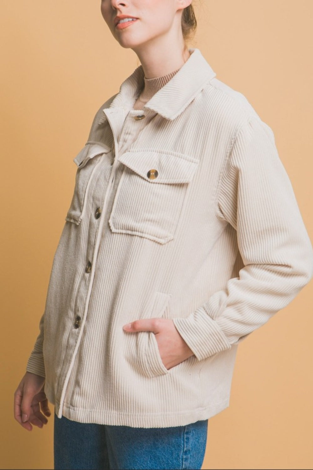 Love Tree Corduroy Button Up Jacket with Sherpa Lining - Cozy Winter Fashion for Men & Women | Perfect for Outdoor Adventures & Casual Wear