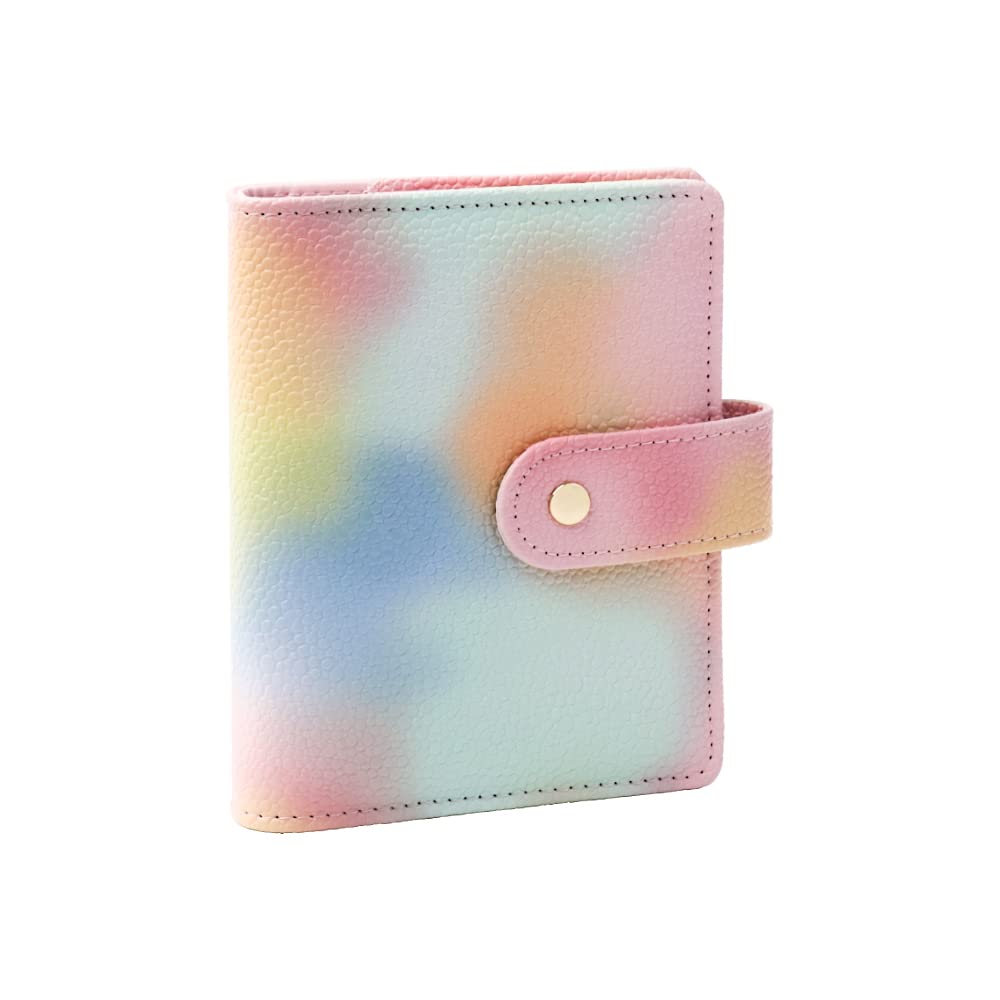 Premium PU Leather A7 Binder - Pink 6-Ring Refillable Notebook Cover with Metal Snap Closure | Budget Planner, Loose-Leaf Organizer for School, Office & Personal Planning