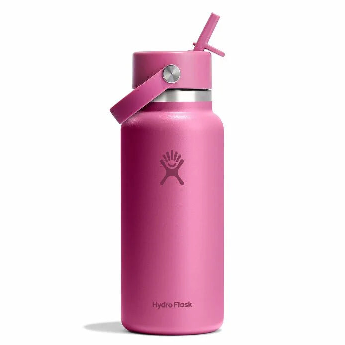 32 oz Wide Mouth Water Bottle with Flex Straw Lid - Leak Proof & BPA Free - Ideal for Gym, Hiking, Travel & Everyday Hydration