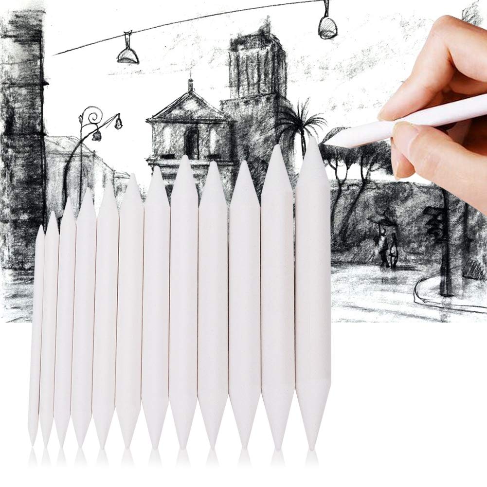 Luroze 12-Piece Blending Stumps Set - Professional Sketch Drawing Tools for Artists & Beginners - Perfect for Pencil Shading, Charcoal Art & Detailed Sketching