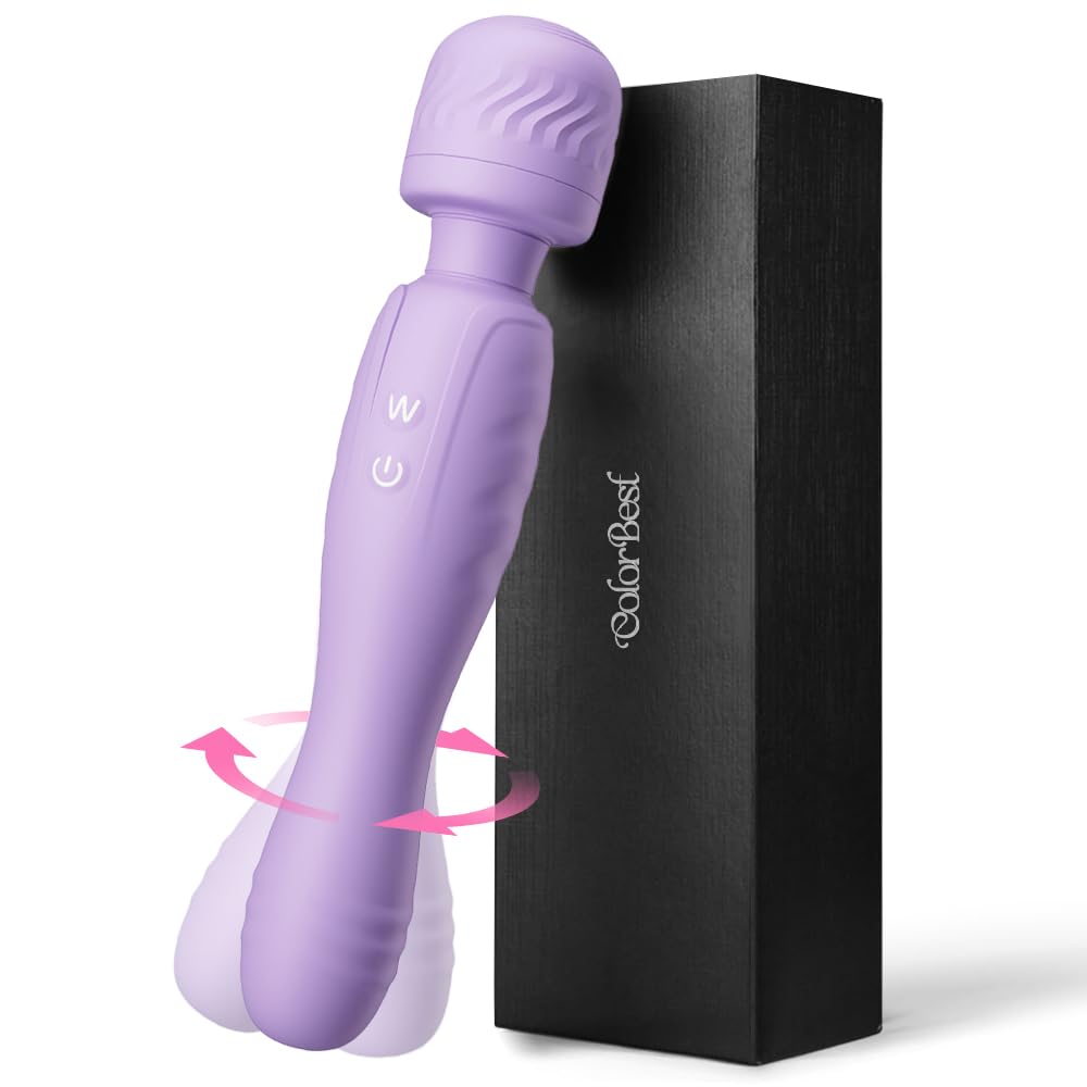 12-Speed Double-Ended Wand Massager - Powerful Clit & G-Spot Stimulator with Quiet Vibration - Rechargeable Adult Sex Toy for Women - Perfect for Solo Play & Couples Intimacy