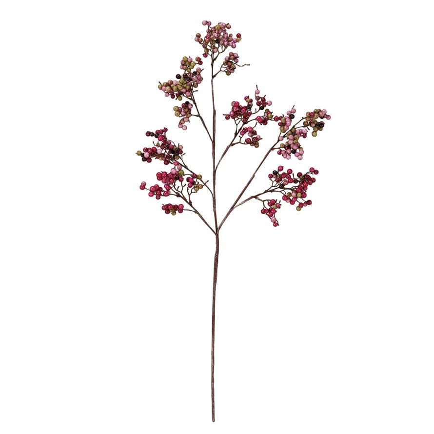 Pink Mauve and Green Artificial Berry Branch - 38.25