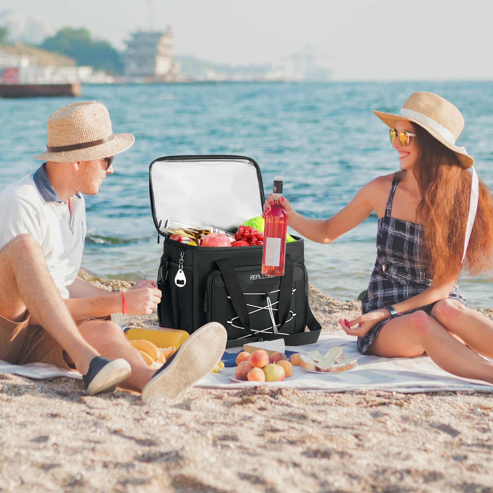 35/45 Can Soft Cooler Bag - Collapsible Insulated Leak-Proof Cooler for Picnic, Beach & Camping | Large Lunch Box for Men & Women | Perfect for Outdoor Activities, Travel & Grocery Shopping