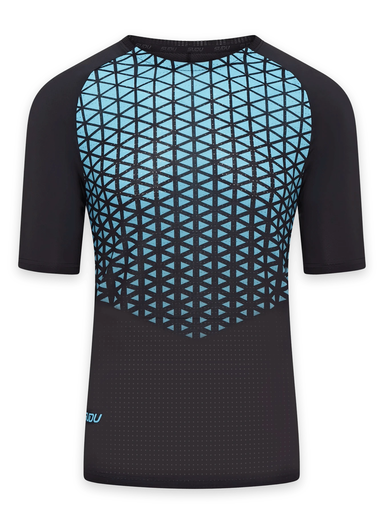 SRT SS 01 Short Sleeve T-Shirt for Men - Comfortable Cotton Casual Tee in Black & Light Blue - Perfect for Everyday Wear, Gym & Outdoor Activities