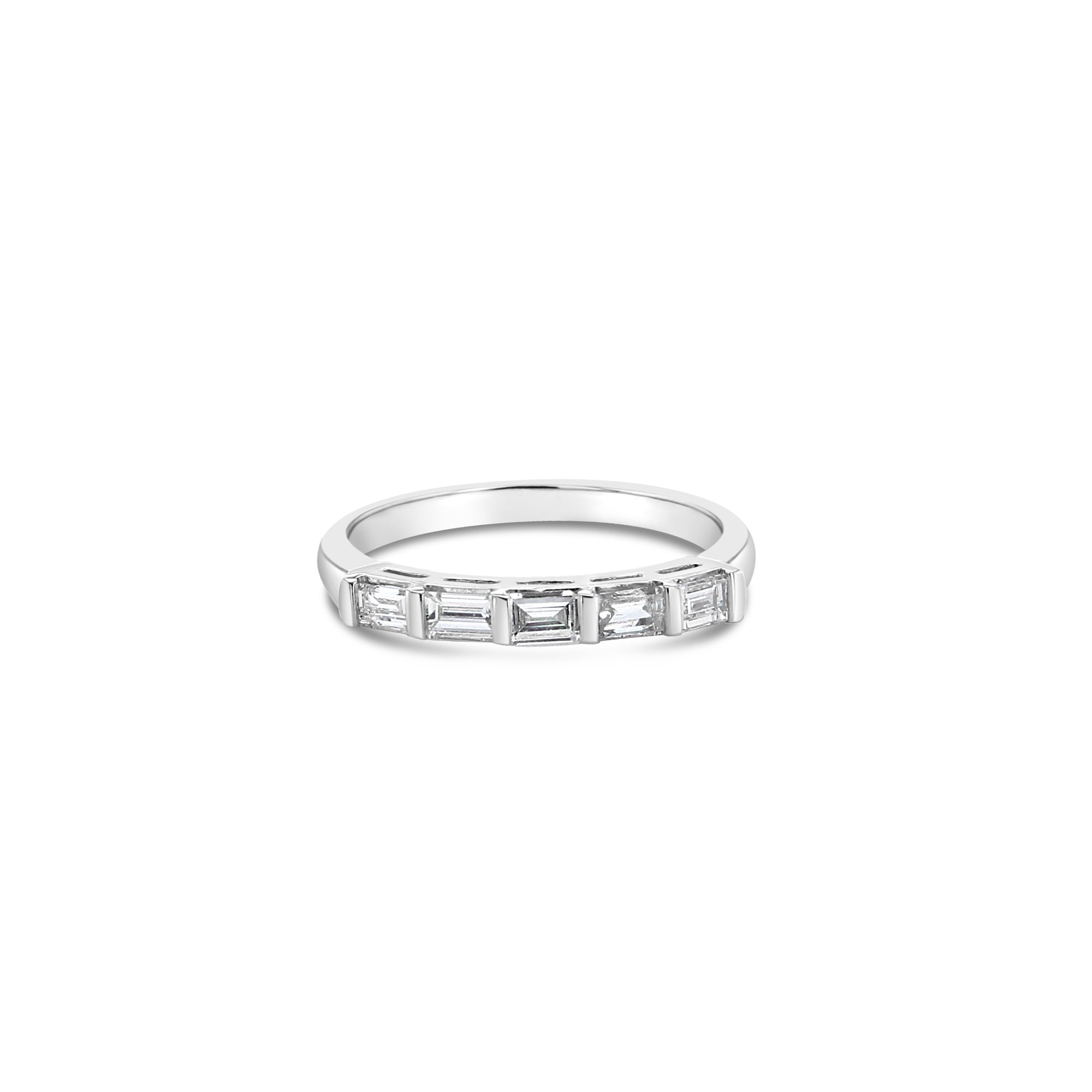 14K White Gold Baguette Diamond Wedding Band for Women - Elegant Bridal Ring for Engagement, Anniversary & Special Occasions