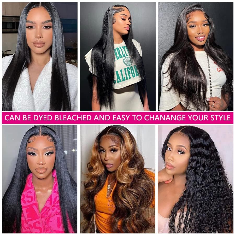 ALLRUN 100% Unprocessed Brazilian Virgin Straight Human Hair Bundles with Lace Closure - 20 22 24+18 Inch - Natural Free Part Hair Extensions for Styling & Volume | Perfect for Daily Wear, Parties & Special Occasions