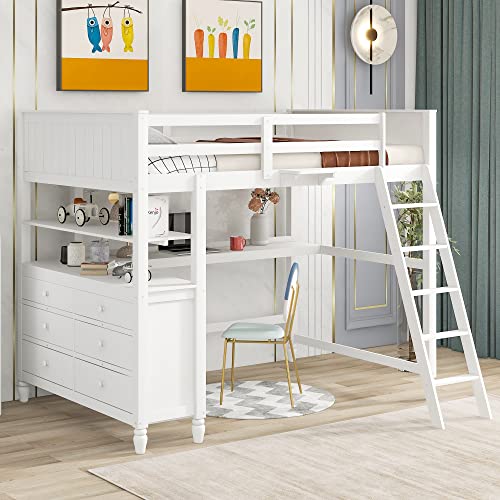 White-with Drawer & Desk