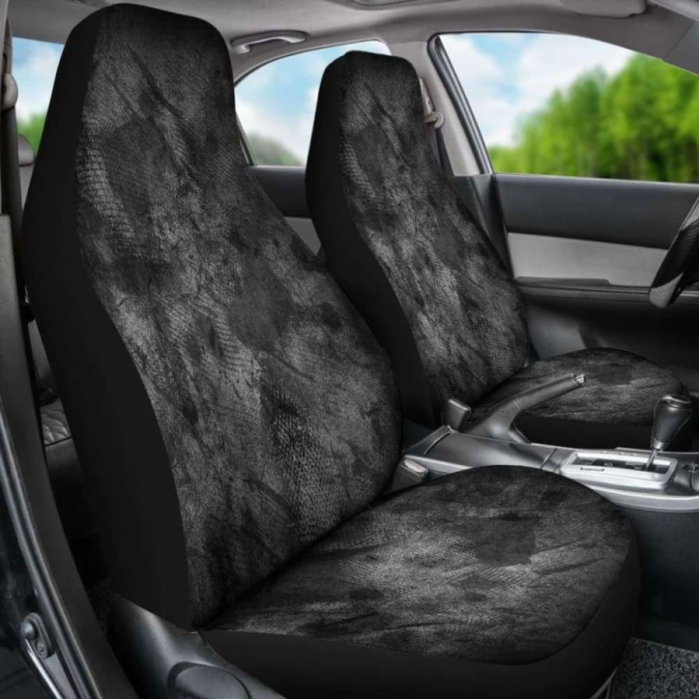 Black Grunge Style Car Seat Covers - Universal Fit for Cars, Trucks & SUVs - Durable & Stylish Protection for Daily Commute & Road Trips