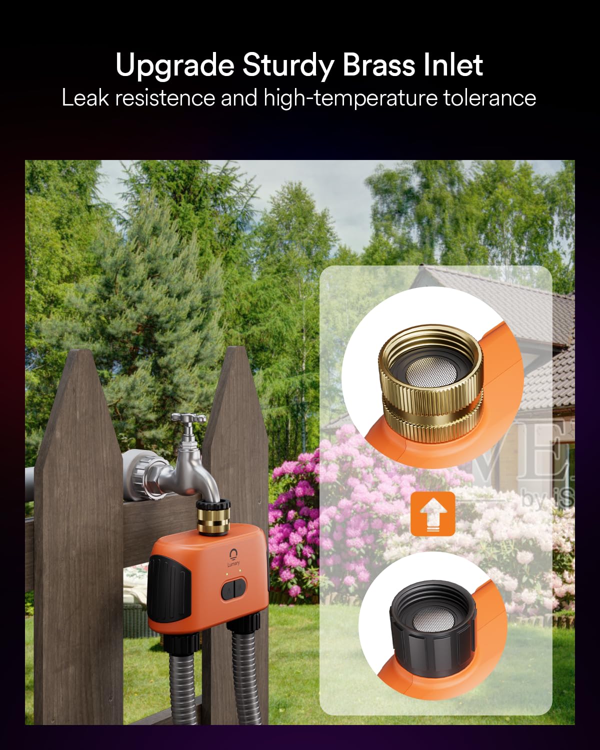 Lumary Smart WiFi Sprinkler Timer 2 Zone - Automatic Garden Hose Water Timer with App & Voice Control (Alexa/Google Assistant) - Brass Inlet Irrigation Controller System with Gateway - Perfect for Lawn, Yard & Garden Watering Automation