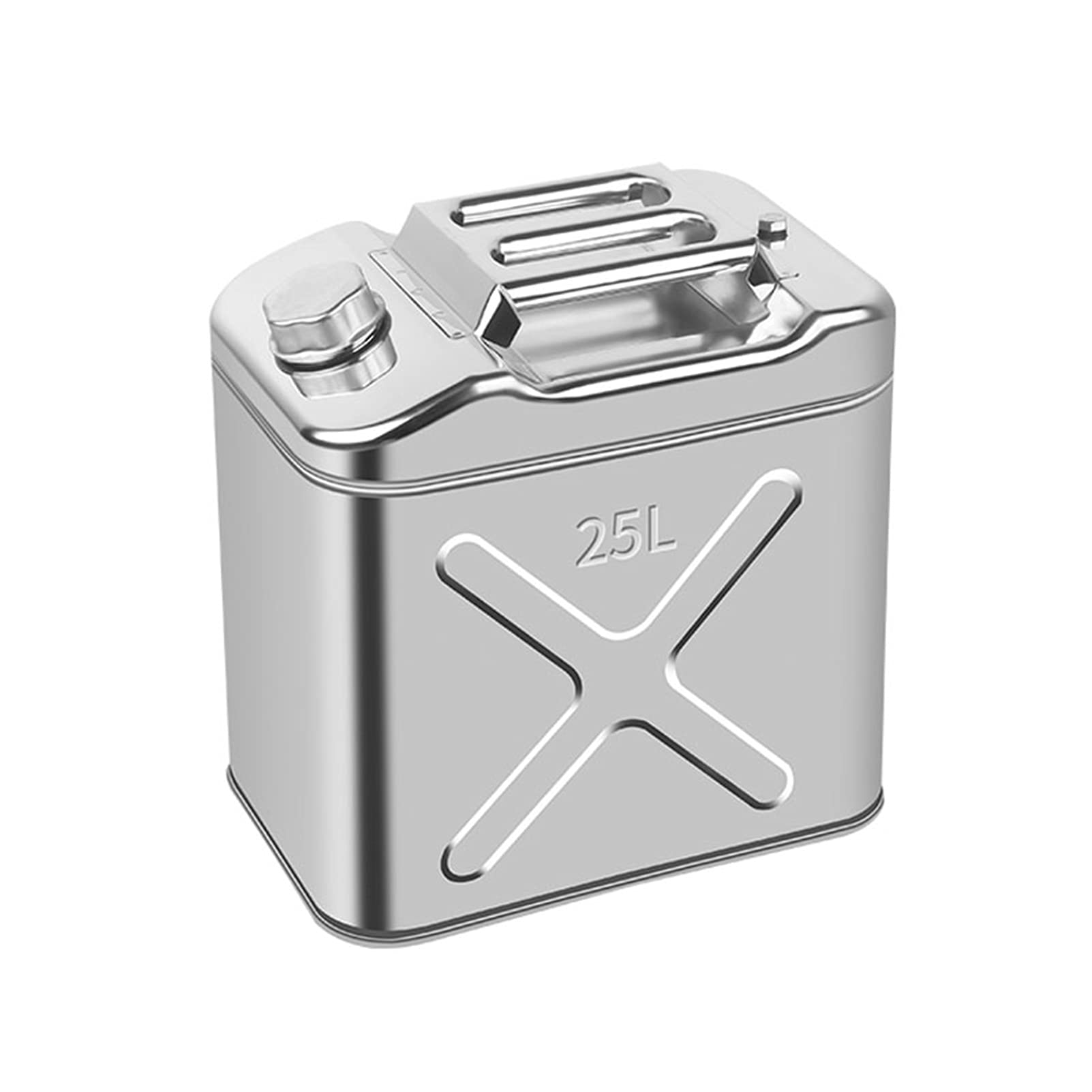 304 Stainless Steel Heavy Duty Metal Gasoline Container with Oil Guide Tube - Portable & Durable Diesel Fuel Storage Tank for Cars, Boats, Motorcycles, Emergency Kits & Outdoor Adventures
