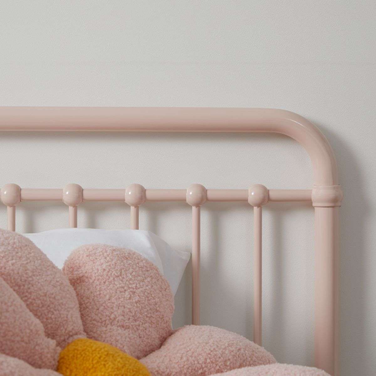 Sonata Single Bed Frame - Pink Wooden Platform Bed for Small Spaces - Perfect for Kids Rooms, Guest Bedrooms & Studio Apartments