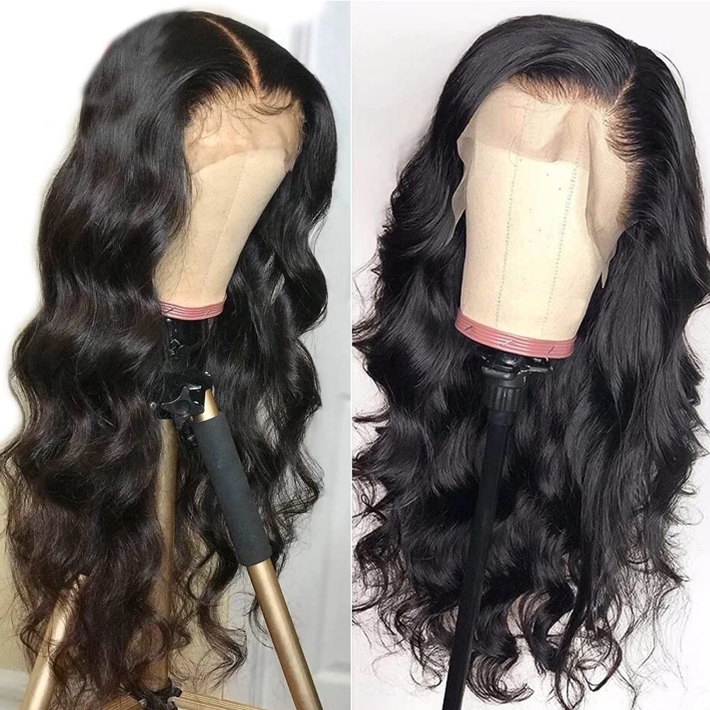 Imeya 24 Inch Brazilian Body Wave Lace Front Human Hair Wigs - 13x6 HD Transparent Lace, Pre-Plucked Glueless Wig with 150% Density & Baby Hair - Natural Hairline Long Wavy Remy Human Hair Wig for Women - Perfect for Daily Wear, Cosplay & Special Occasions