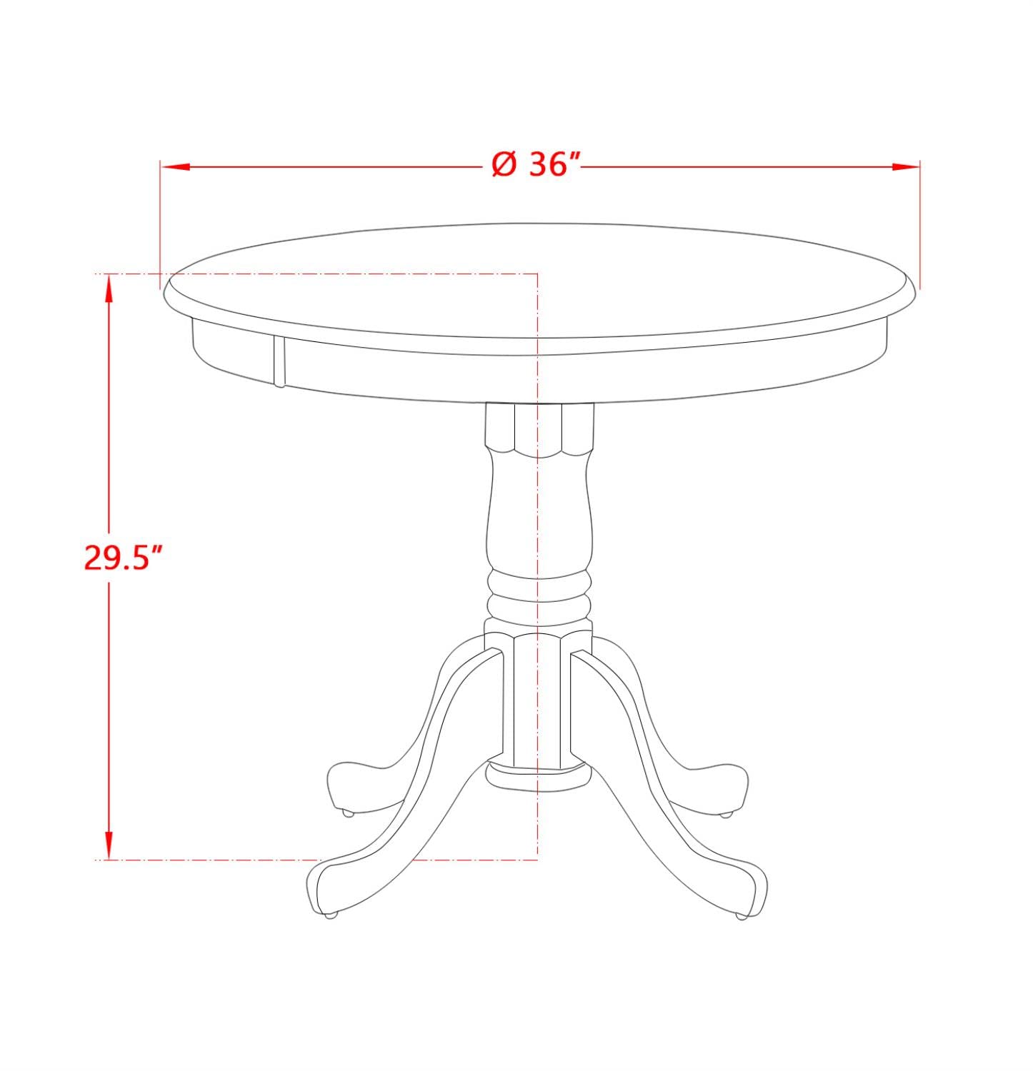 Vintage Mid-Century Modern Round Dining Table 36