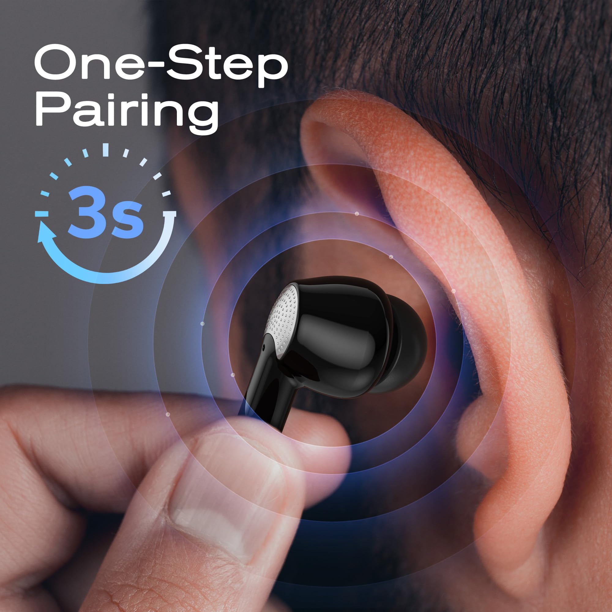 Wireless Bluetooth Earbuds with Noise Cancellation - 151H Long Battery Life True Wireless Earphones for iPhone, Android, Laptop, Tablet - Perfect for Workouts, Commuting & Travel