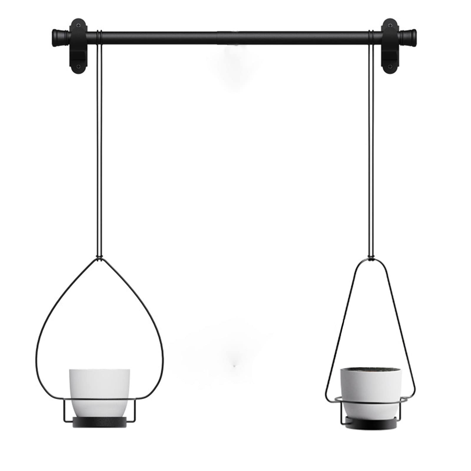 Modern Metal Hanging Plant Holder - Indoor/Outdoor Wall & Ceiling Planter with Hook - Boho Home Decor for Living Room, Bedroom, Balcony & Garden - Flower Pot Hanger for Pothos, Spider Plants & Succulents