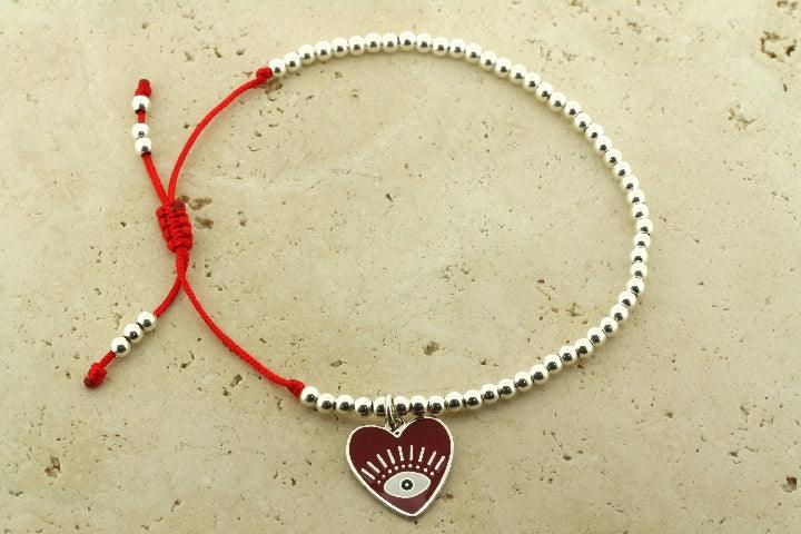 Enamel Red Heart Bead Bracelet for Women - Flying Heart Charm Jewelry for Valentine's Day Gifts & Everyday Wear