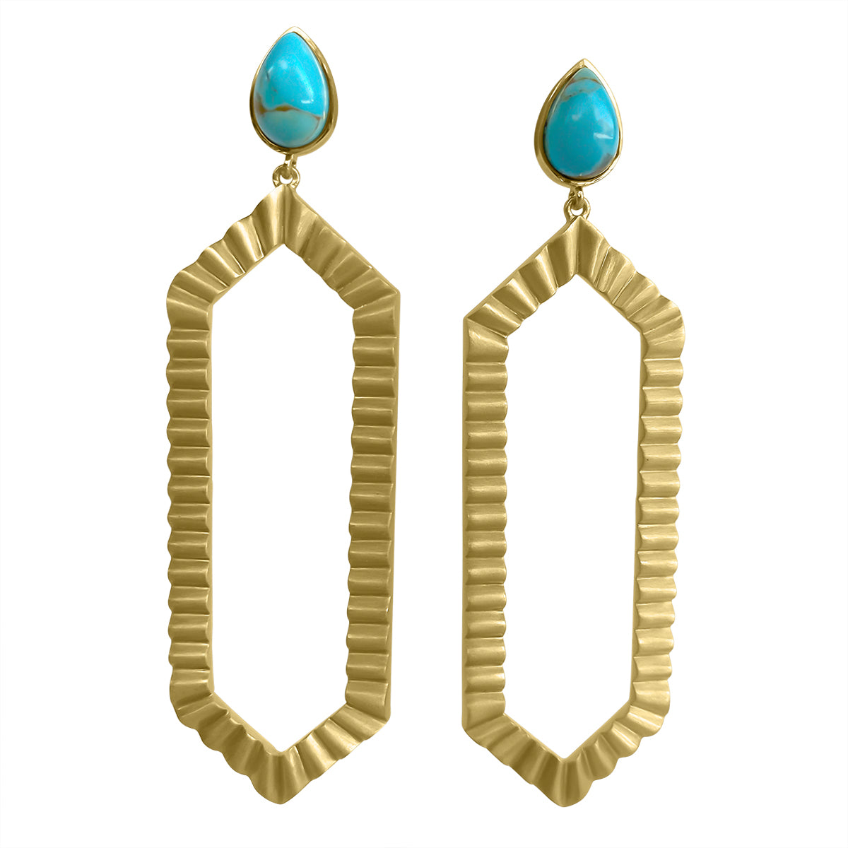 Strike Bold Statement Earrings - Turquoise Dangle Earrings for Women | Trendy Boho Jewelry for Parties, Weddings & Special Occasions