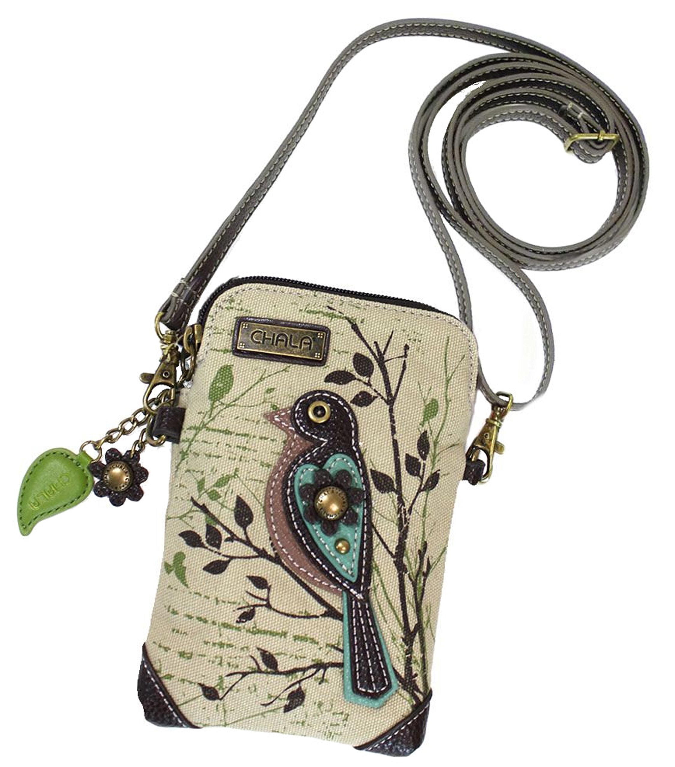 Chala Handbags Safari Bird Print Crossbody Phone Purse - Adjustable Strap for Women | Perfect for Travel, Shopping & Everyday Use